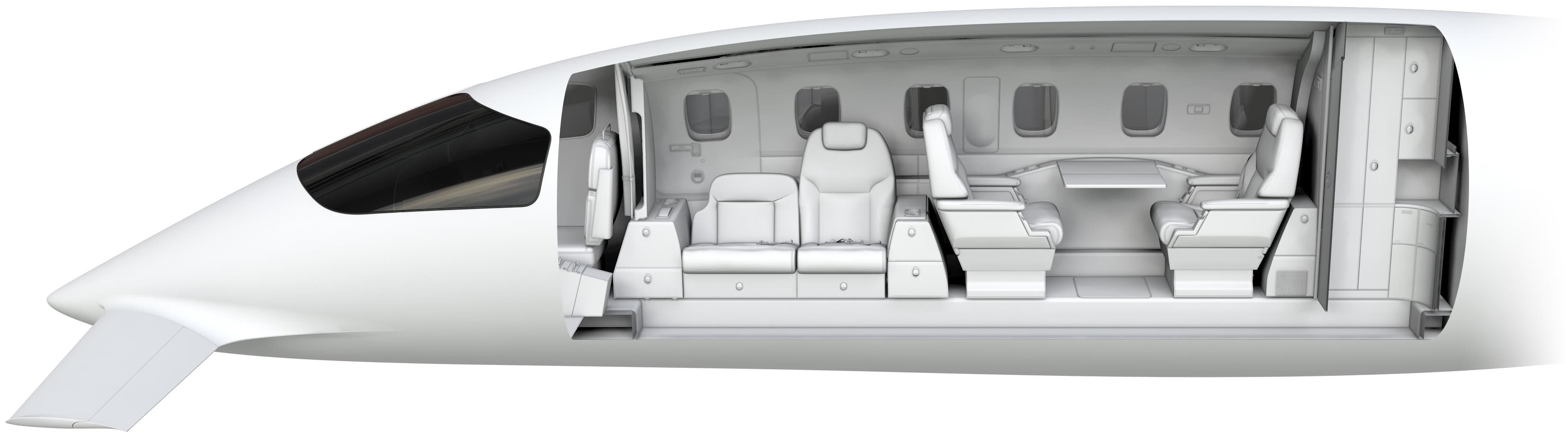 Aircraft cabin - luxury configuration